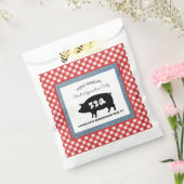 Red Checkered Pig Roast BBQ Party Bedankzakje (Gezegeld)