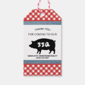Red Checkered Pig Roast Summer BBQ Party Cadeaulabel (Voorkant)