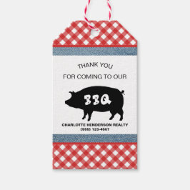 Red Checkered Pig Roast Summer BBQ Party Cadeaulabel