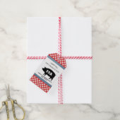 Red Checkered Pig Roast Summer BBQ Party Cadeaulabel (Met Touw)