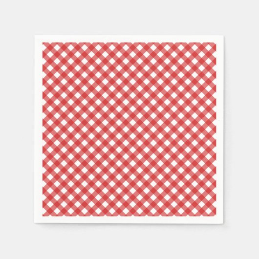 Red Checkered Summer BBQ Party Servet (Voorkant)
