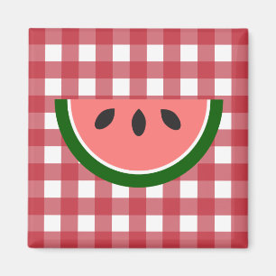 Red Checkered Watermelon Magnet