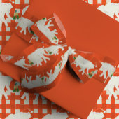 Red Checkered White Elephant Christmas Party Grosgrain Lint