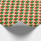 Red Checks with Trees Country Cadeaupapier (Hoek)