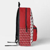 Red Cheer Hearts, Pom Poms, Megafone Pattern Bedrukte Rugzak