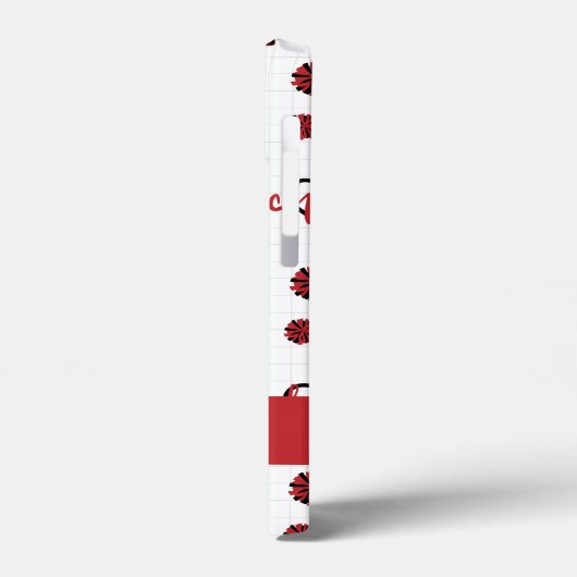 Red Cheer Hearts, Pom Poms, Megafone Pattern Case-Mate iPhone Case (Achterkant / Links)