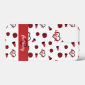 Red Cheer Hearts, Pom Poms, Megafone Pattern Case-Mate iPhone Case (Achterkant (horizontaal))