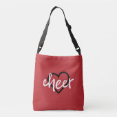 Red Cheer Hearts, Pom Poms, Megafone Pattern Crossbody Tas (Achterkant)