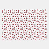 Red Cheer Hearts, Pom Poms, Megafone Pattern Inpakpapier Vel (Voorkant)