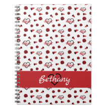 Red Cheer Hearts, Pom Poms, Megafone Pattern