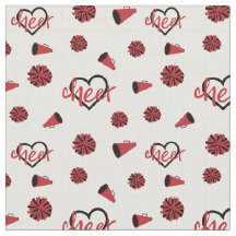 Red Cheer Hearts, Pom Poms, Megafone Pattern