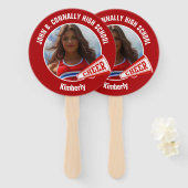 Red Cheerleader Photo High School Spirit Handwaaier (Voorkant en achterkant)