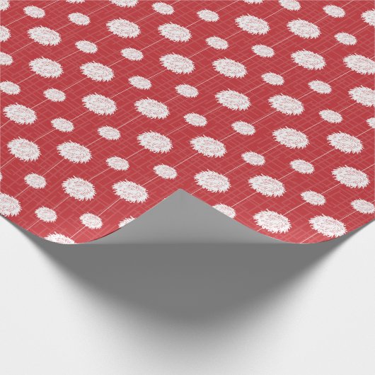 Red Cheerleader Pom Pom Pattern Cadeaupapier (Hoek)