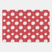 Red Cheerleader Pom Pom Pattern Inpakpapier Vel (Voorkant 3)