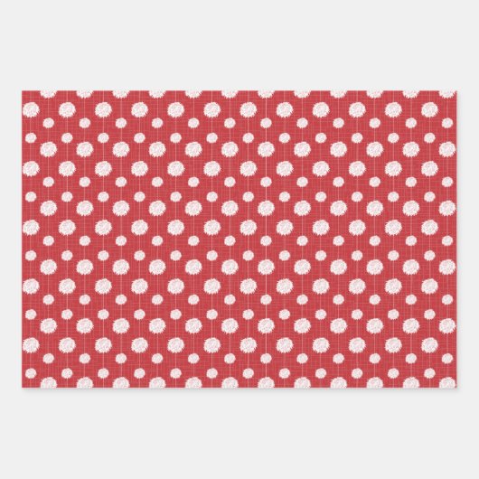 Red Cheerleader Pom Pom Pattern Inpakpapier Vel (Voorkant)