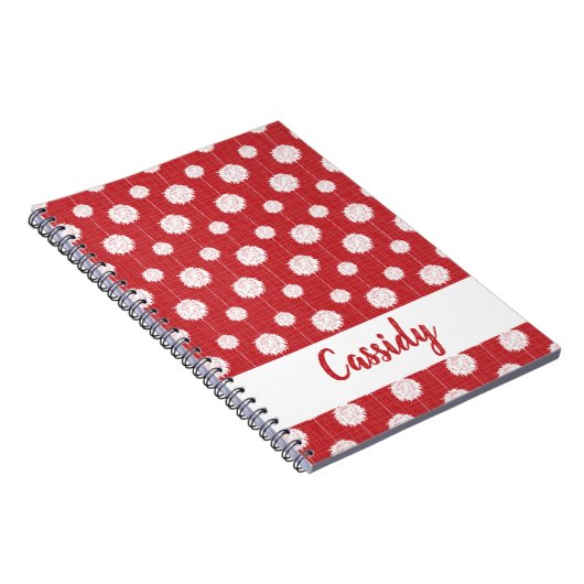 Red Cheerleader Pom Pom Pattern Notitieboek (Rechterzijde)