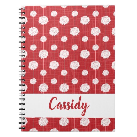 Red Cheerleader Pom Pom Pattern Notitieboek (Voorkant)