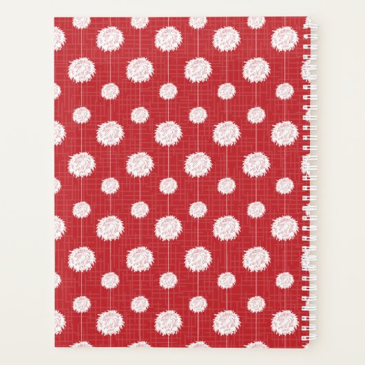 Red Cheerleader Pom Pom Pattern Planner (Achterkant)