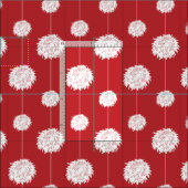 Red Cheerleader Pom Pom Pattern Stof (Delen)