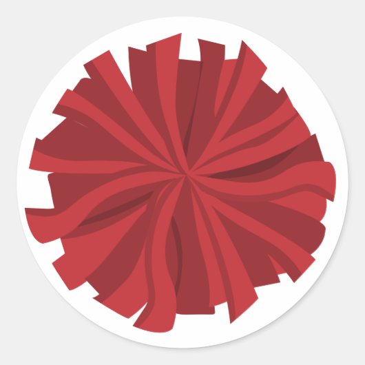 Red Cheerleader Pom Pom Ronde Sticker (Voorkant)