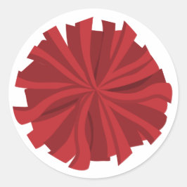 Red Cheerleader Pom Pom Ronde Sticker