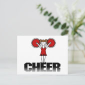 Red Cheerleader T-shirts en cadeautjes Briefkaart (Staand voorkant)