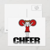 Red Cheerleader T-shirts en cadeautjes Briefkaart (Voorkant / Achterkant)