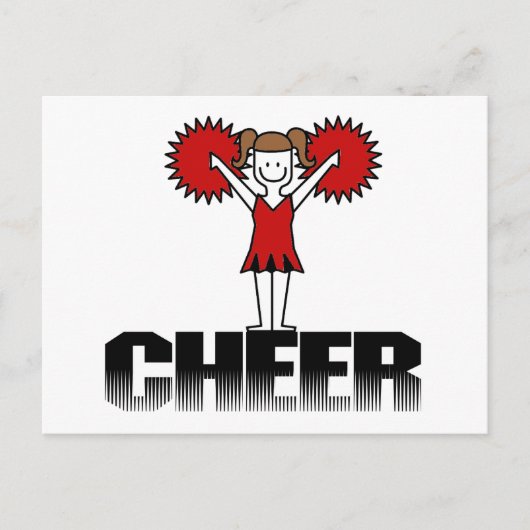Red Cheerleader T-shirts en cadeautjes Briefkaart (Voorkant)