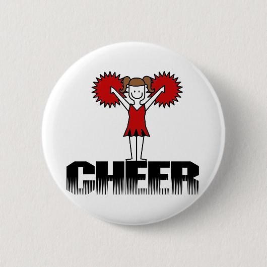 Red Cheerleader T-shirts en cadeautjes Ronde Button 5,7 Cm (Voorkant)