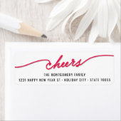 Red Cheers Calligraphy Script Holiday Address Etiket (Insitu)