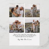 Red Cheers Minimal Modern Elegant Kerstscript Folie Feestdagenkaart (Achterkant)