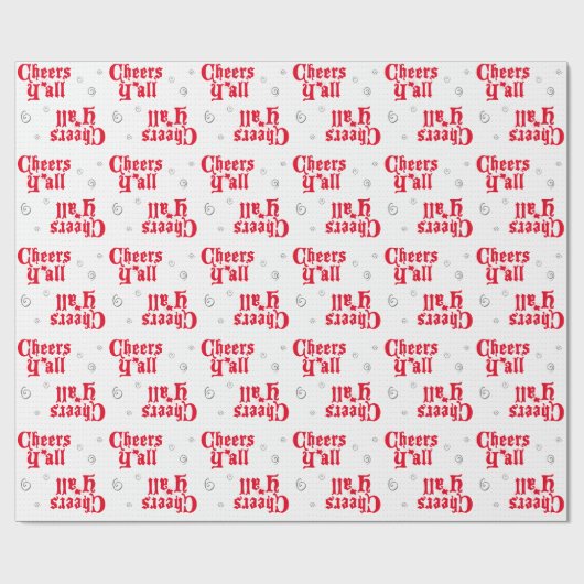 Red Cheers Y'all Cadeaupapier (Vlak)