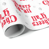 Red Cheers Y'all Cadeaupapier (Rol Hoek)