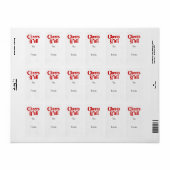 Red Cheers Y'all Gift Label Sticker (Full Sheet)