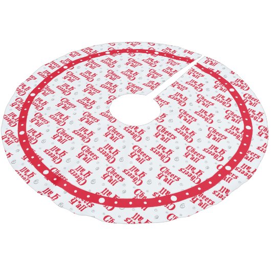 Red Cheers Y'all Patterned Kerstboom Rok (Gekanteld)