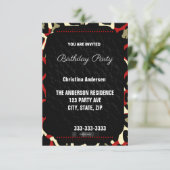 Red Cheetah Birthday Kaart (Staand voorkant)