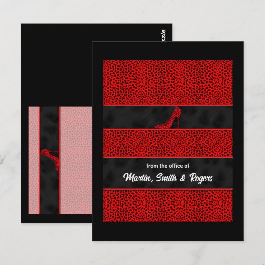 Red Cheetah Print gepersonaliseerd Briefkaart (Voorkant / Achterkant)