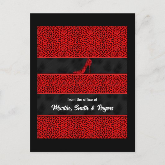 Red Cheetah Print gepersonaliseerd Briefkaart (Voorkant)