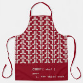 Red CHEF Mud Cloth Tribal Africa Pattern Schort (Voorkant)