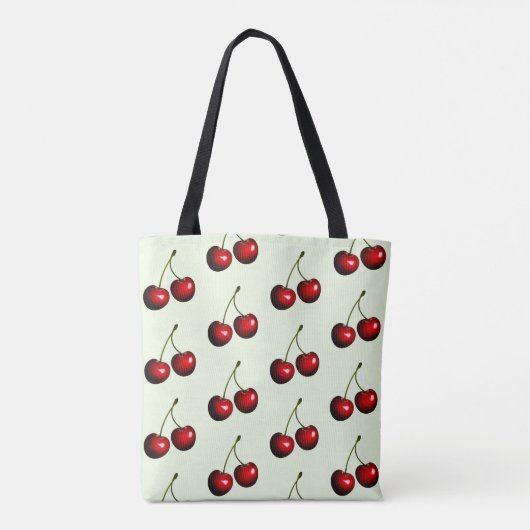Red Cherries Canvas tas - Uw kleuren (Achterkant)