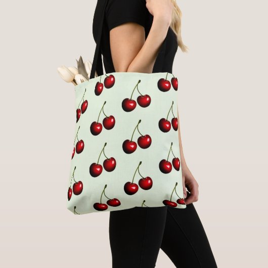 Red Cherries Canvas tas - Uw kleuren (Dichtbij)
