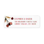Red Cherries Elegant Return Address Label (Voorkant)