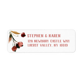 Red Cherries Elegant Return Address Label