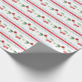 Red Cherries Fruit Waterverf Cadeaupapier (Hoek)