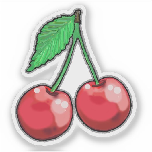 Red Cherries Fun Sticker (Voorkant)