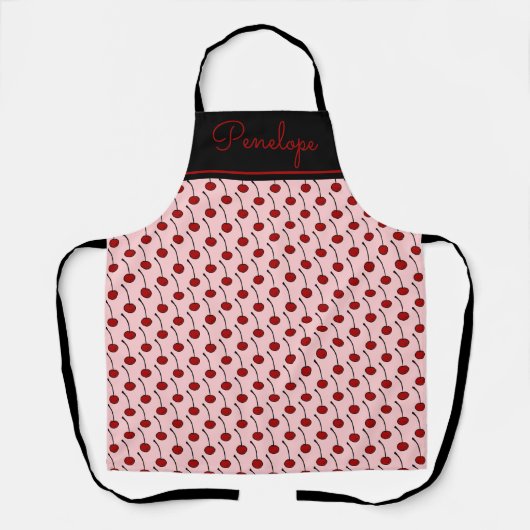 Red Cherries gepersonaliseerd Schort (Voorkant)
