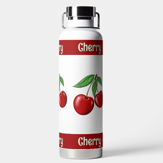 Red Cherries gepersonaliseerd Waterfles (Achterkant)