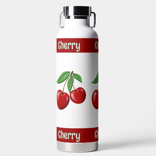 Red Cherries gepersonaliseerd Waterfles (Voorkant)
