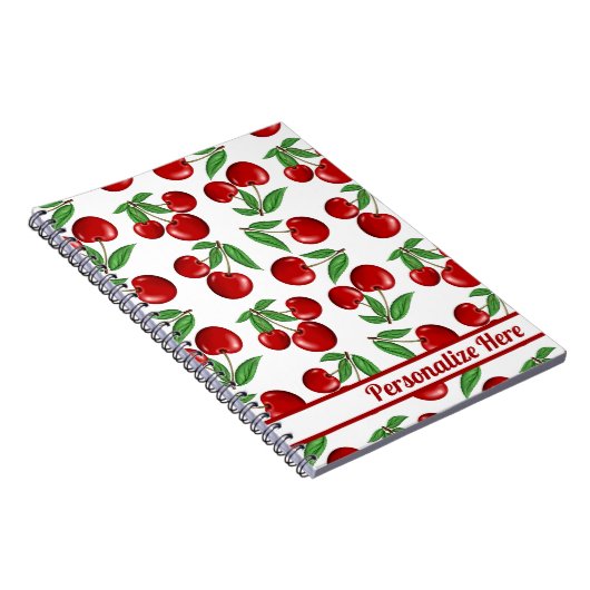 Red Cherries Graphic Personalized Notitieboek (Rechterzijde)