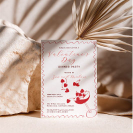 Red Cherries in Martini – Valentine’s Day Party Kaart